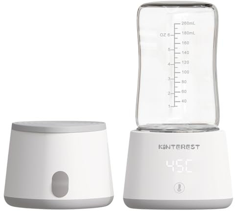 Chauffe-Biberon Portable - Sans Fil, Chauffage Rapide en 3 Minutes, 4 Réglages de Température Précis, Longue Autonomie, Acier Inoxydable de Qualité Alimentaire, Sans BPA, Certifié CE/RoHS/FCC.