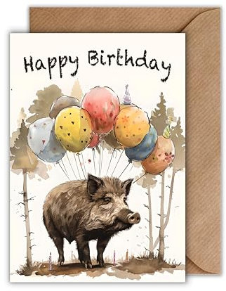 WBdesignz Geburtstagskarte für Förster und Jäger mit Umschlag - Glückwunschkarte “Happy Birthday” Geschenkkarte zum Geburtstag Happy Birthday Karte Waldhüter Forstmeister Wald Jagd Natur (DIN A6)