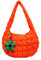 SUNAVY Handtasche Klein Hobo Bag Halbmond Gesteppte Tasche Kleine Umhängetasche Damen y2k Tasche Weiche Faltbare Schultertasche Damen mit Reißverschluss Puffer Tote Bag (Orange)