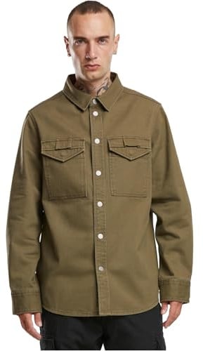Brandit Heavy Twill Shirt Männer Langarmhemd schwarz Basics