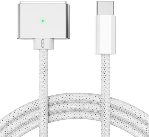 Tciogrxp Cable USB-C a magnético 3 de 140 W, cable de carga seguro para MacBook Pro 2021 M1 Pro y Max de 14 pulgadas, 16 pulgadas, MacBook Air 2022 M2, MacBook Pro 2023 M2 Pro y Max - 6.5 pies