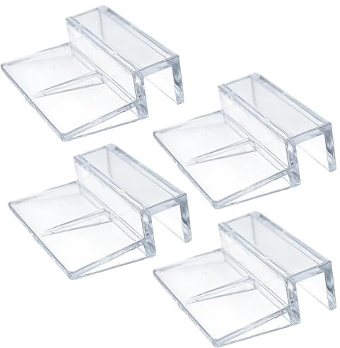 WeddHuis 4x Glasabdeckung Clip Unterstützung Halter, Glasabdeckungs Clips, Acryl-Clips Glasabdeckung, universale Halterungen für randlose Aquarien