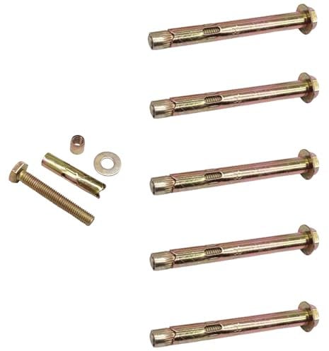 M8*60MM Expansion Bolts,5Pcs Expansion Screw Bolts,Expansion Anchor Bolts Hex Nut Expansion Sleeve,Heavy Duty Fixing Anchor,for Concrete,Masonryand Brick Wall