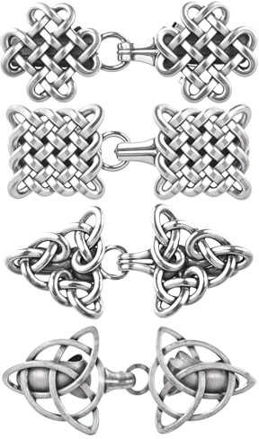 JJUNW Vintage Strickjacke Clips, 4 Stück Vintage Pullover Schal Clips, Metall Schal Brosche Clips Retro Swirl Mantel Kragen Kleid Clips Verschlüsse Schal Pins Clips für Frauen Mädchen