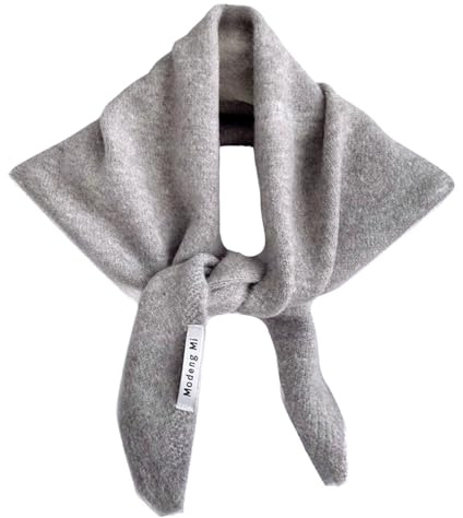 TYATVS Knitted Triangle Scarf for Women Y2k Head Scarf Downtown Girl Aesthetic Accessories Streetwear Triangle Shawl (Grey)