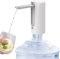 Wasserflaschen Pumpe: Type-C-Lade Automatische Trinkwasserpumpe, Wasserspender Elektrisch mit Drei Gänge, Tragbar Automatische Trinkwasserpumpe für Camping, Schule, Büro, Küchen, Home (Weiß)