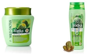Vatika Naturals Multivitamin Cactus Hair Mask (500g) + Hair Fall Control Shampoo (400 ml) Set For Hair fall control Enriched With goodness of Cactus, Garlic, Ghergir Blended With Vital Multivitamins