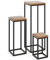 LAMO Manufaktur Pflanzenständer Set - 3 Stücke 30/50/70 cm | Blumenständer Metall Schwarz | Blumenhocker Holz mit Dunkel Farbe | 100% Echtholz | Sockel für Zimmerpflanzen