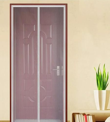 GX GARGIX Zanzariera Tenda con chiusura Magnetica Porte e Finestre Con Magneti Estate Protezione Insetti Zanzare (ZC-1 Bianco, 140X245CM)