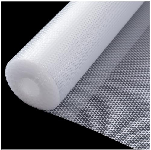 Zindoo Schubladenmatte Antirutschmatte Transparent Diamantmuster 44.5x300cm | Rutschfest und Abwaschbar, Schützt Schränke, Regale und Kühlschränke vor Kratzern, Feuchtigkeit und Täglicher Abnutzung