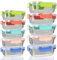 TempFoo Meal Prep Containers Reusable, 10 Glass Containers with Lids, Airtight Food Storage Containers, Reusable, Stackable, Microwave, Oven, Freezer And Dishwasher - Coloured