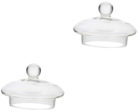 Homoyoyo 2pcs Life Tea Pot Lid Replacement Heat-Resistant Glass Kettle Cover Easy Fit Lid for Teapot