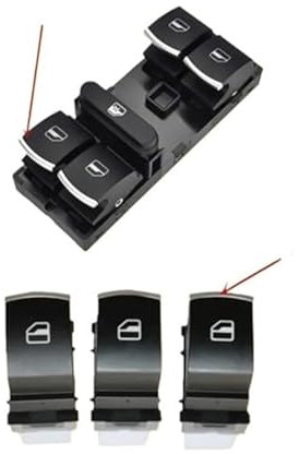 Elevalunas Interruptor para T&iguan para G&olf para GTI MK5 MK6 para p&assat para B6 CC para Seat para Leon para MK2 Botón Interruptor Control Ventana Interruptor De Ventana(Set 2)