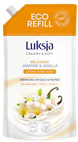 Cremige Flüssigseife LUKSJA, Jasmin, Nachfüllpackung 900ml, Hand Handseife, Hände Waschen, Handwaschseife