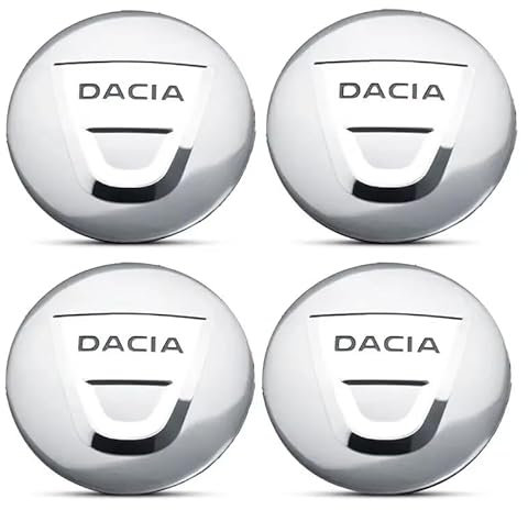 4 Stück Auto Nabendeckel Aufkleber für Dacia Sandero 3/Sandero Stepway III 2021-2023 2024 56mm, Felgenaufkleber selbstklebend Zentralabdeckung Radkappenaufkleber Nabe Mitte,Silver