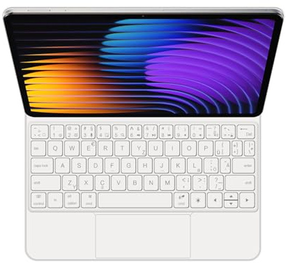 GUPENAA Tastaturhülle für Xiaomi Mi Pad 6/6 Pro 11 2023, Magischer Schwimmender Cantilever-Ständer, 7 Farben Hintergrundbeleuchtung, Integriertes Trackpad,Weiß,German