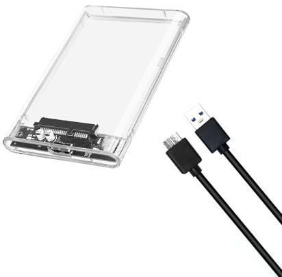 JZK 2.5 Hard Drive Enclosure USB 3.0 SSD/HDD Case, SATA External Hard Drive Case With USB to Micro-B Cable for Laptop, PC, Mac, DVR Enclosure Box