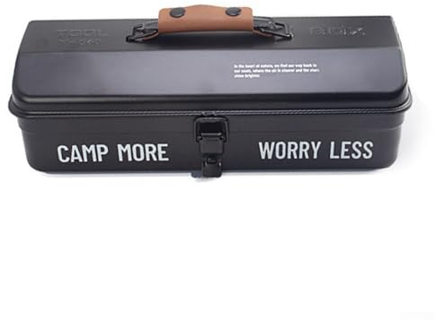 Lightweight Metal Storage Box for Outdoor Tools, Features Secure Locking Mechanism (Black)