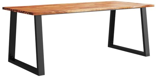 Mokuyary Esstisch Baumkante 200x90x75 cm Massivholz Akazie Küchentisch Esszimmertischm, Esszimmertisch Esszimmer Tisch für Küchen, Zuhause und Büro