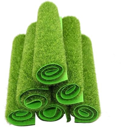 RUHTEUO 10PCS Künstliche Moos Rasen Grün Pflanzen DIY Micro Landschaft Dekoration Gefälschte Gras for Home Mini Garten Boden Zubehör für Garten Balkon Terrasse Wintergärten - Outdoor(15x15cm)