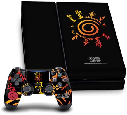 Head Case Designs Offizielle Naruto Shippuden Kurama-Siegel Ikonisch Vinyl Haut Gaming Aufkleber kompatibel mit Sony PlayStation 4 PS4 Console and DualShock 4 Controller Bundle