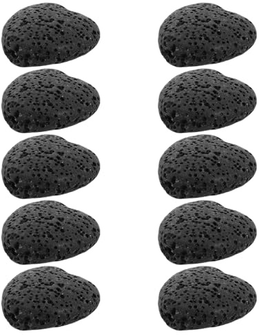 Veemoon Lot de 10 Pierres de Diffusion D'huiles Essentielles en Roche Volcanique Noire – Diffuseur Naturel sans Feu pour Aromathérapie, Spa et Relaxation à Domicile, Taille