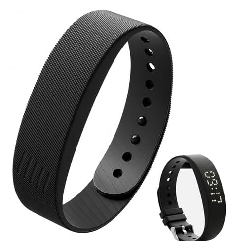Lumelia Histrips Wrist Alarm, Histrips Onyx Vibration Alarm mit Lautlosem Vibrationswecker, 5 Alarmzeiten, 3 Vibrationsstufen, wiederaufladbar, verstellbares Armband (Schwarz)