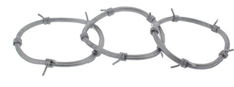 Zac's Alter Ego Set di 3 braccialetti gommosi in filo spinato, Misura unica, Gomma, Senza pietre preziose