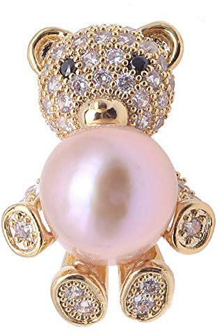 JYX Broche en Perles de Culture Rose 12 mm