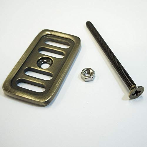 Astini Antique Bronze Square Ceramic Sink Decorative Overflow Cover Plate & Bolt