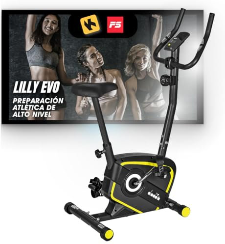 Diadora Fitness Lilly Evo, Cyclette Magnetica, Fino a 110 kg di Peso Unisex Adulto, Nero/Giallo a norma CE