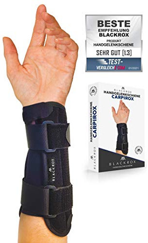 BLACKROX Handgelenkschiene CARPIROX Vergleichssieger Handgelenkbandage Handgelenkschiene Handgelenkstütze Handbandage Sport Männer Frauen links und rechts Hand Handgelenk Bandagen (S, Schwarz)