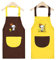Malschürze 2PCS Kinder Schürzen Mit Taschen - Kochschürze Für Jungen Mädchen 6 Bis 9 Jahre - Wasserdicht Malkittel Verstellbare Kleinkind Küchenschürze Für Basteln Malen Backen Kochen