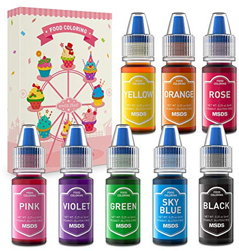 Colorante Alimentario Set 8 Colores Abree colorantes alimentarios reposteria Liquido Food Colouring Alto Concentrado para Colorear Pasteles Macaron Galletas Rosquillas