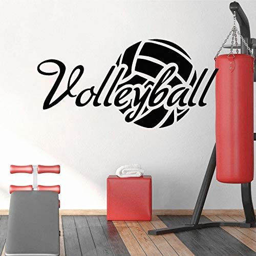 NSRJDSYT Volleyball Vinyl Wandtattoo Sportaufkleber Jungen Schlafzimmer Dekoration Teenager Zimmer Wandbild Hobby 57x114cm