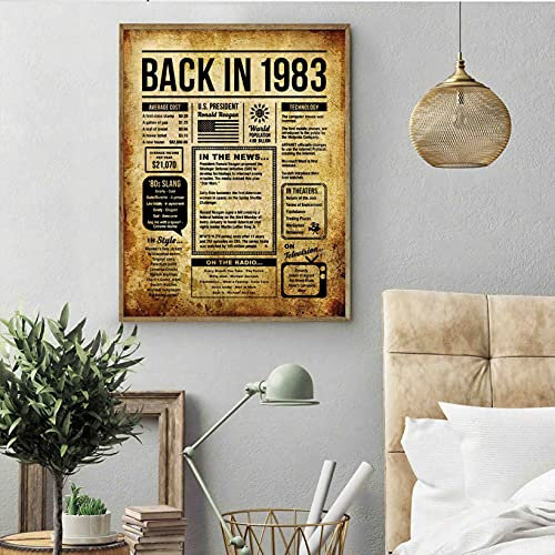 Posterdruck Back in 1983 Old Style All Events Films News Style Technology Songs..., ungerahmt