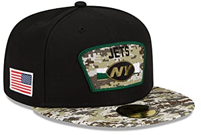 New Era New York Jets NFL On Field 2021 Salute to Service Black 59Fifty Basecap - 7 5/8-61cm (XL)