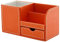 FBWSM Multifunktions-Schreibtisch-Organizer Aus Kunstleder-Orange