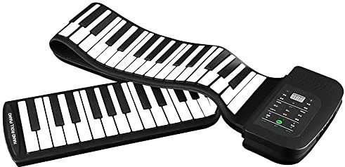 Btuty Tragbares Piano, 88 Tasten, aus Silikon, flexible Up-Tastatur, faltbar, mit Sustain-Pedal