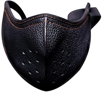 ULSUE Gothique Cosplay Masque Masque en Cuir PU Punk for Masque de Motard Moto Adulte Demi-Visage Décorations de fête (Couleur : Black, Size : One Size)