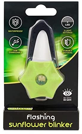 Animal Instincts Flashing Safety Sunflower USB Blinker, Yellow | Waterproof Silicone, USB Chargeable, Bright LED Light, 3 Flashing Modes