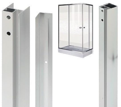 Briconess.com Aluminium Duschkabine mit Ausgleichsprofilen für vertikale Duschwand