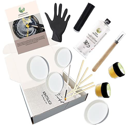 Kit de réparation Bio Kintsugi en résine bio de qualité alimentaire, à base de bio, passe au lave-vaisselle, réparez vos objets significatifs avec de la colle bio, parfait pour les débutants, art
