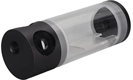 Water Cooling Reservoir, CNC Processing PC Cooling Tank, G1/4 Thread, 50mm/2.0in Diameter Pipe, Water Tank 4 Holes POM Material 14cm/5.5in