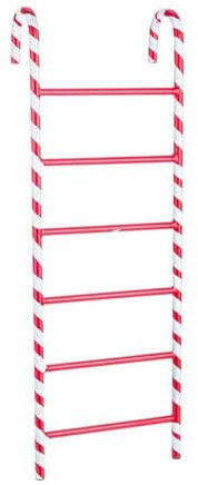 Scaletta di Babbo Natale in Metallo Bianca e Rossa 60 cm