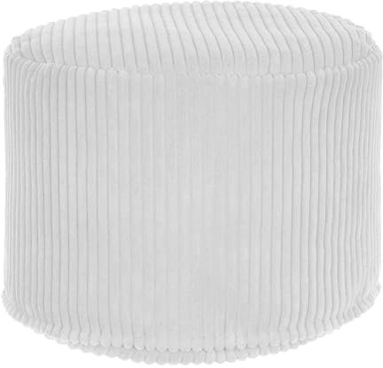 DreamRoots Hocker Rund Cord 50x50x35 cm - Sitzpouf für Wohnzimmer, Couch und Sessel - Hocker für Sofa
