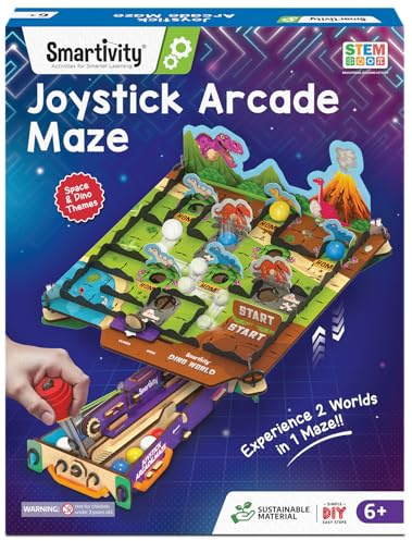 Smartivity Joystick Arcade Maze - Juego Interactivo - Maqueta de Madera para Montar - 2 Tableros - Puzzle 3D - Manualidades para Niños - Juguete Educativo Stem DIY - Regalos para Niños 6 a 14 Años