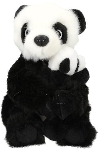 Depesche 12800 TOPModel - Plüschtier Panda Mama und Baby, mit weichem Fell in Schwarz-Weiß und Klettverschluss an den Händen des großen Kuscheltiers