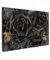 MuchoWow© Leinwandbild Groß 120x80 cm XXL Dekoration Wohnzimmer Bilder Pictures Wall Decoration Living Room Wohnungs Deko Moderne Bild Obsidian - Schwarz - Gold - Muster