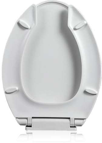 Commercial Open Front Toilet Seat With Cover, Soft Close Elongated Toilet Lid, Quick Release For Easy Cleaning, White Plastic